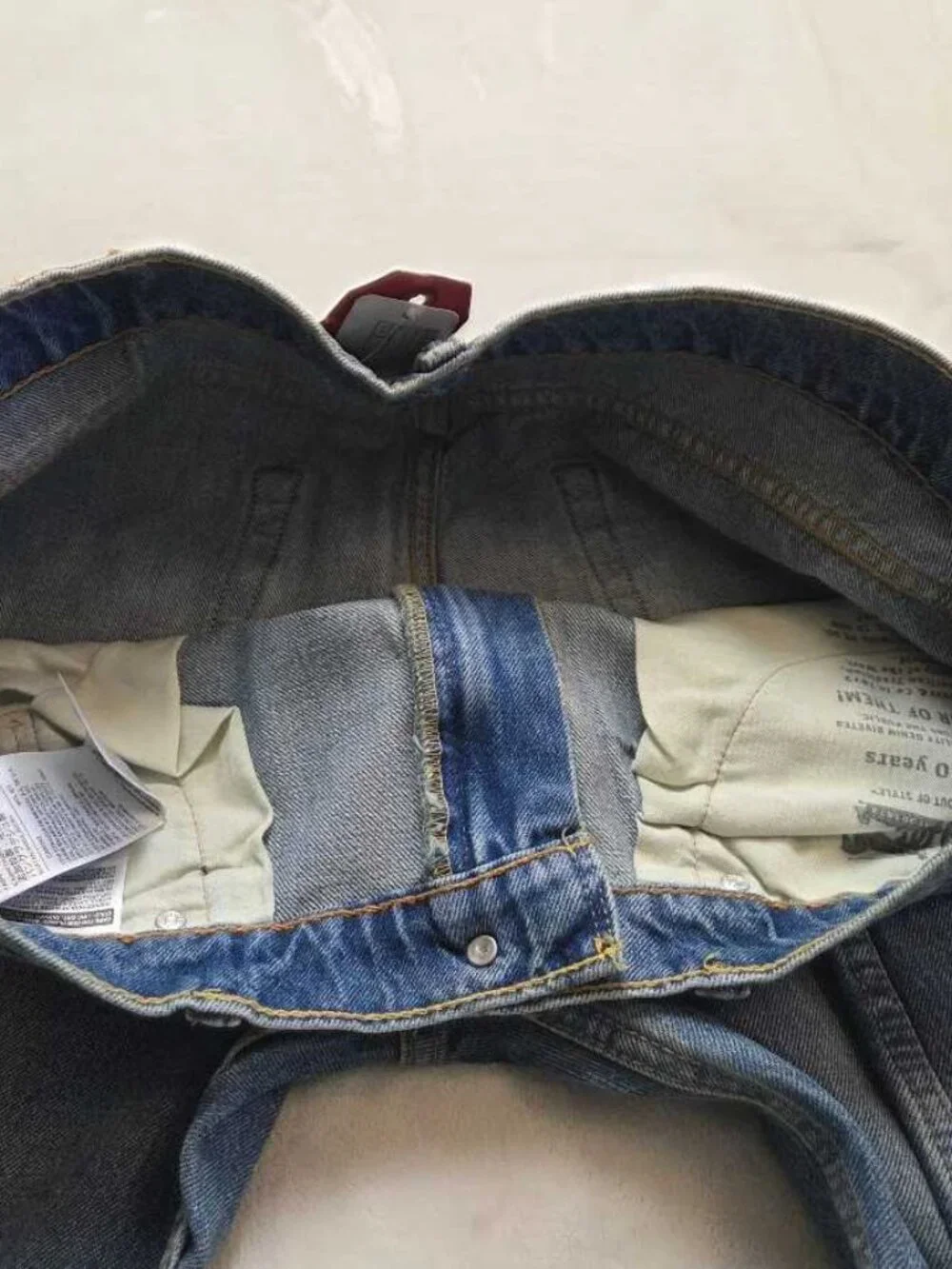 New 36x34 Levi's 502 regular taper Warp Stretch ripped jeans in Broom Tree Denim